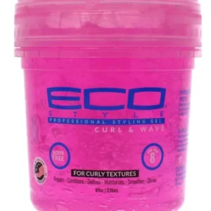 Eco Style Curl N Wave Pink Styling Gel 8oz jar